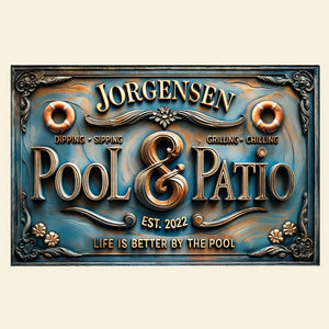 Pool & Patio Metal Sign - Personalized Gifts For Family 02qhhg070725-Homacus