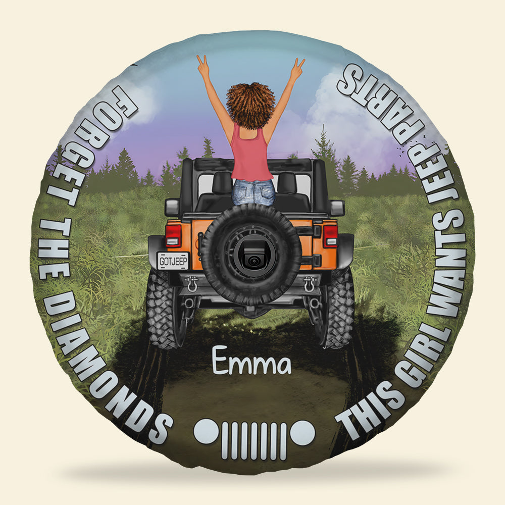 Personalized Gifts For Girl Tire Cover Car Girl In Forest 03HUDC110624HN-Homacus
