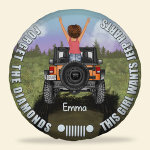 Personalized Gifts For Girl Tire Cover Car Girl In Forest 03HUDC110624HN-Homacus