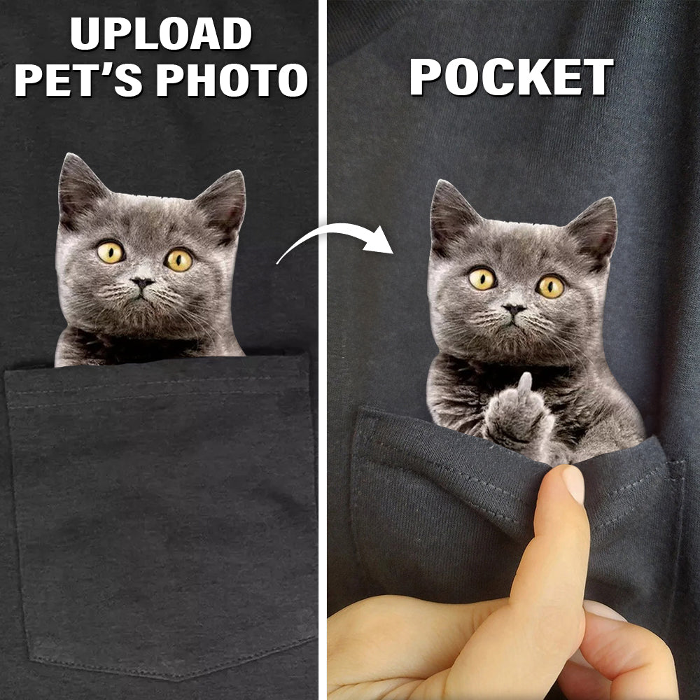 Custom Photo Pocket Shirt Pet Face With Middle Finger-Homacus