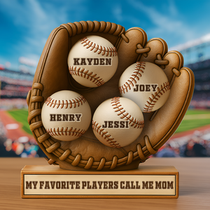 Personalized Gift For Baseball Mom Acrylic Plaque, My Favorite Players Call Me Mom 03XQLU050425-Homacus