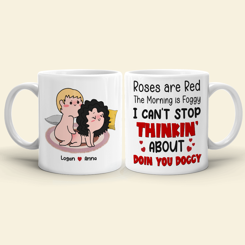 Roses Are Red, Personalized Mug, Gift For Naughty Couple-Homacus