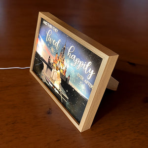 And They Lived Happily Ever After Personalized Light Picture Frame, Gifts For Couple-Homacus