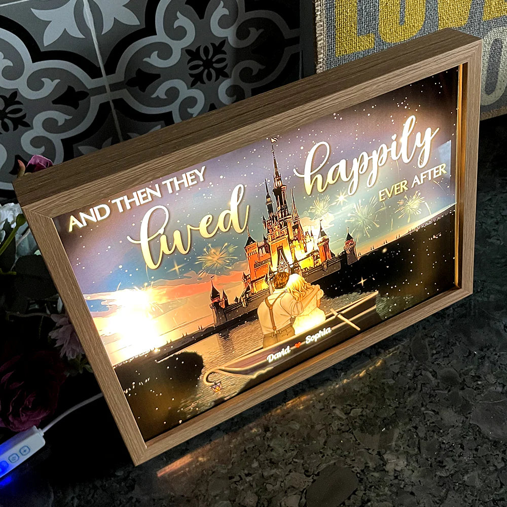 Personalized Light Photo Frame Gifts For Couple Happily Ever After-Homacus