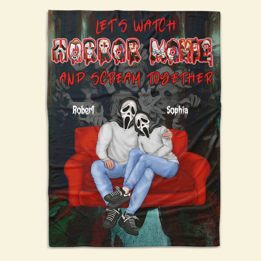 Personalized Gifts For Couple, Horror Couple Blanket 01TODC160724PA-Homacus
