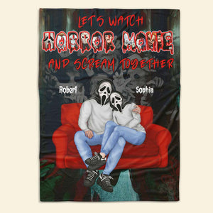 Personalized Gifts For Couple, Horror Couple Blanket 01TODC160724PA-Homacus