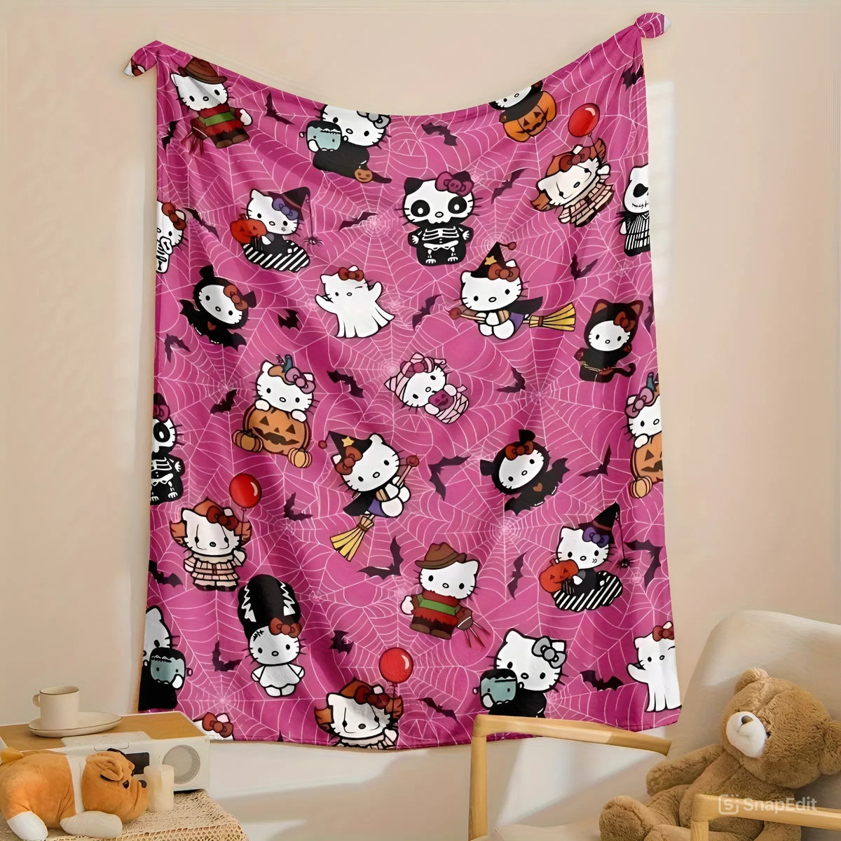 Pinky Meow Cat Blanket - Halloween Gifts For Cartoon Lovers 75laxx180725-Homacus