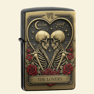 Rose and Skeleton Couple Lighter - Personalized Gift For Couple-Homacus