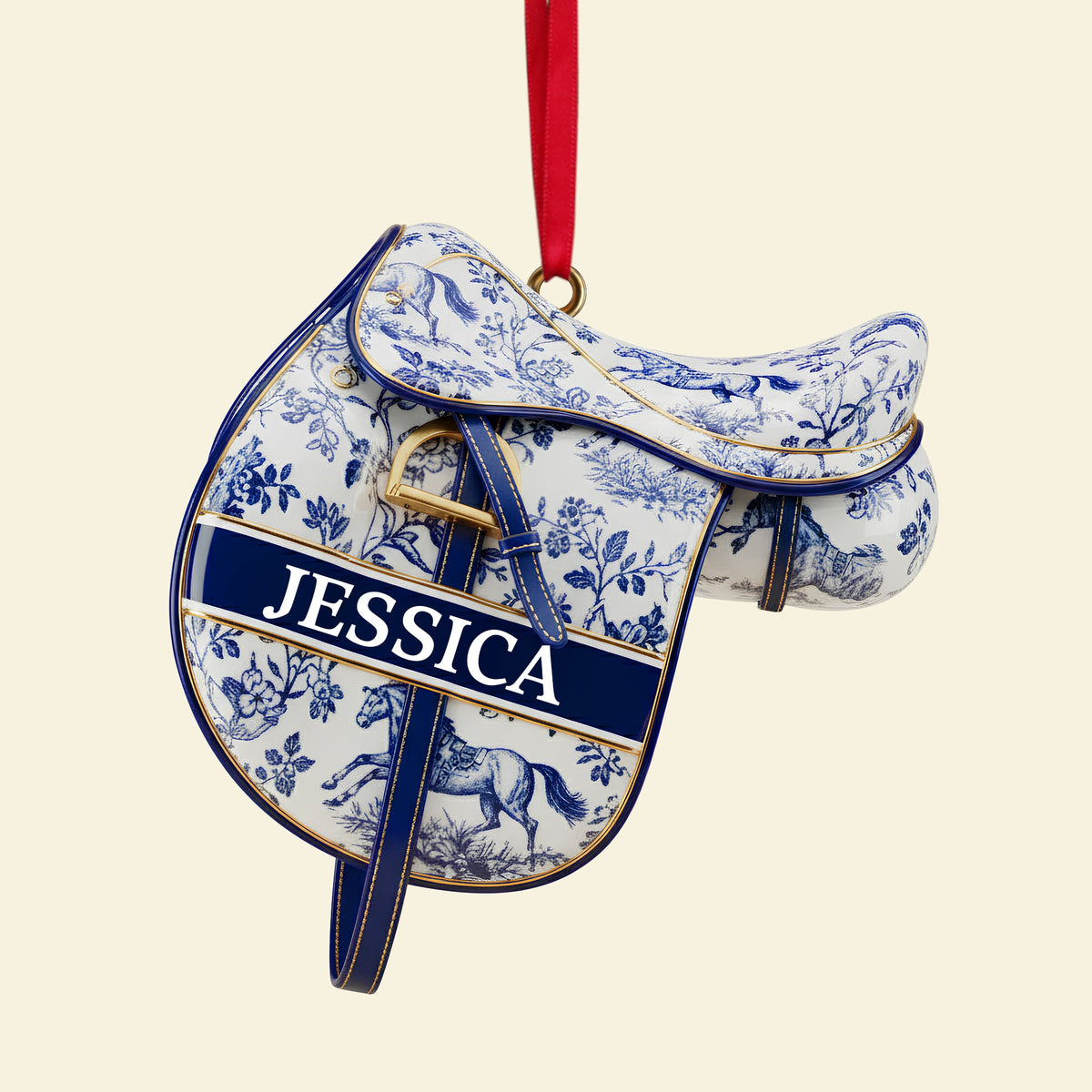 Equestrian Saddle Ornament - Personalized Christmas Gift For Horse Riding Lovers 03PGLU221025-Homacus
