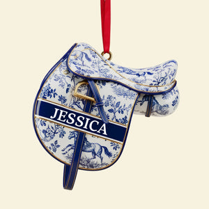 Equestrian Saddle Ornament - Personalized Christmas Gift For Horse Riding Lovers 03PGLU221025-Homacus