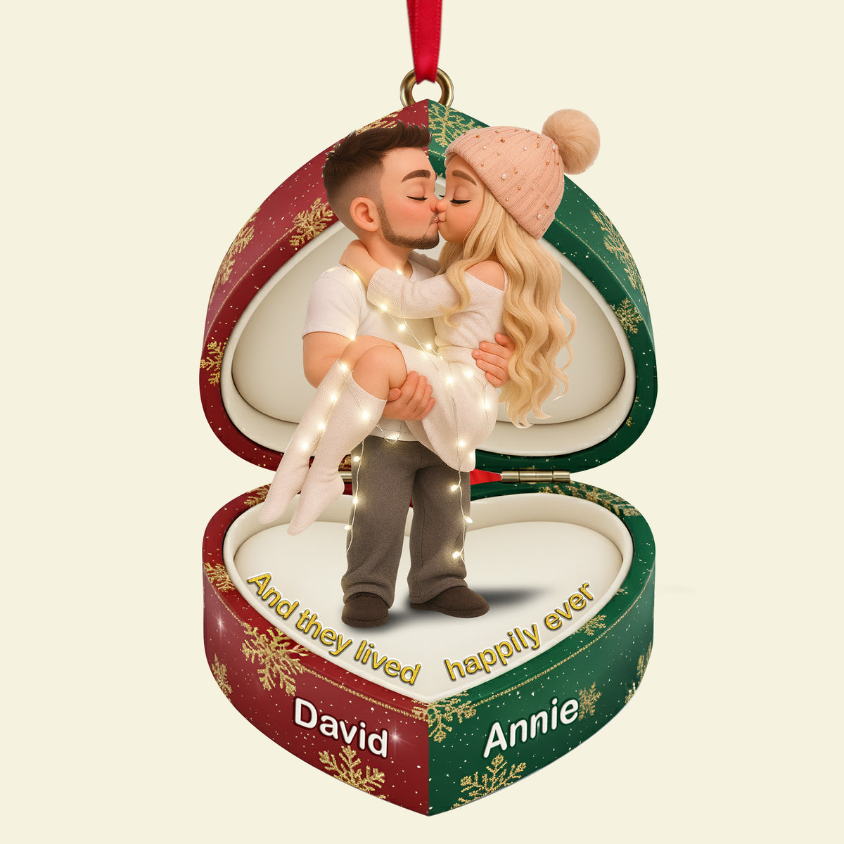 Sweet Box Couple Ornament - Personalized Custom Photo Gift For Couples 08PGLU240925-Homacus