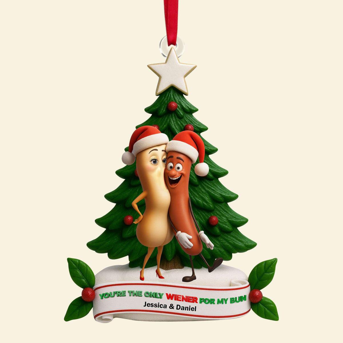 Cute Food Duo Ornament - Personalized Christmas Gifts For Couple 03OHLU040925-Homacus