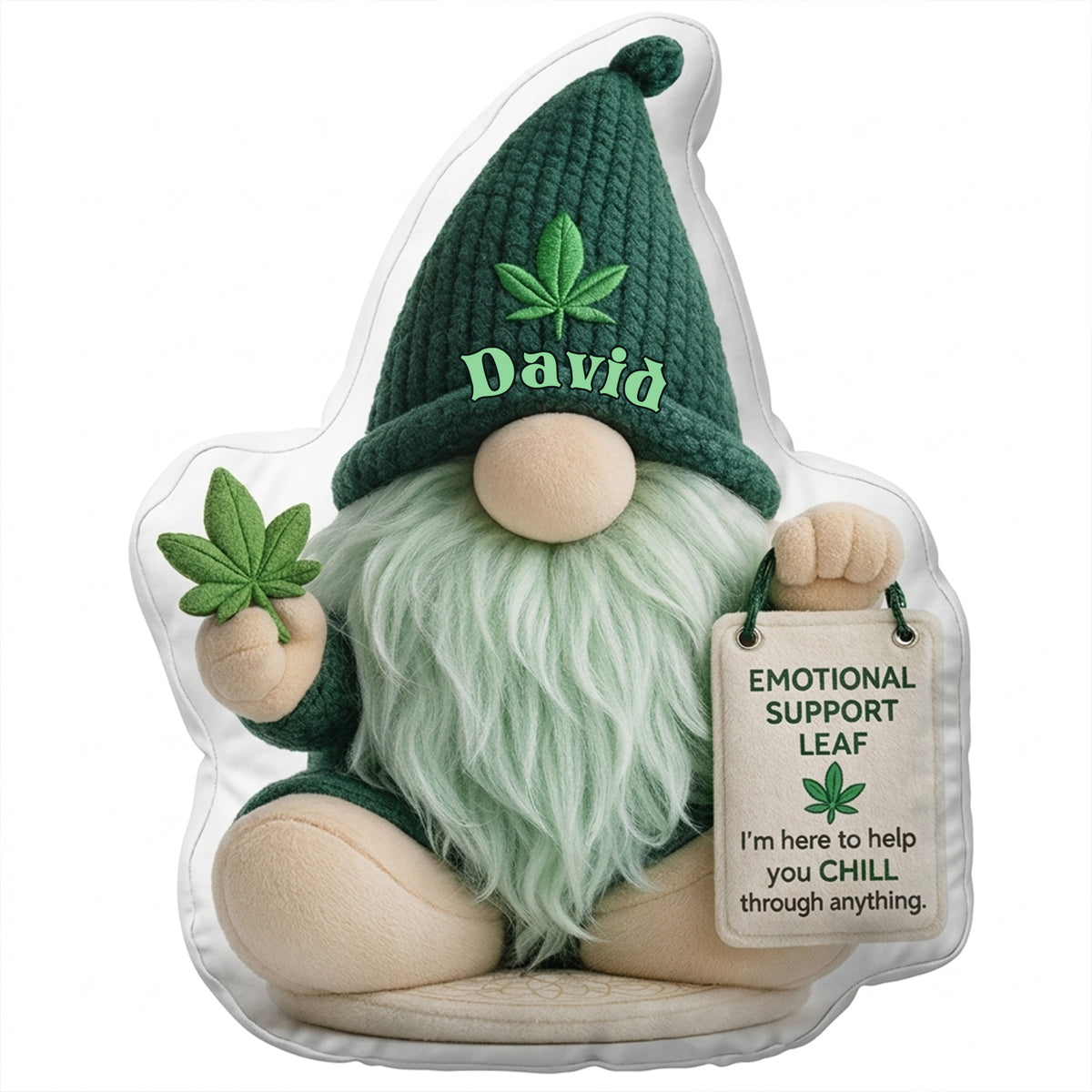 Funny Emotional Support Gnome Pillow - Personalized Gifts For Smoking Lover Pillow 03TOLU270326-Homacus