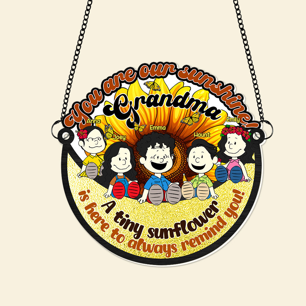 Personalized Gifts For Grandma Window Hanging Suncatcher, Adorable Sunshine Grandkids 05KALU100325PA-Homacus