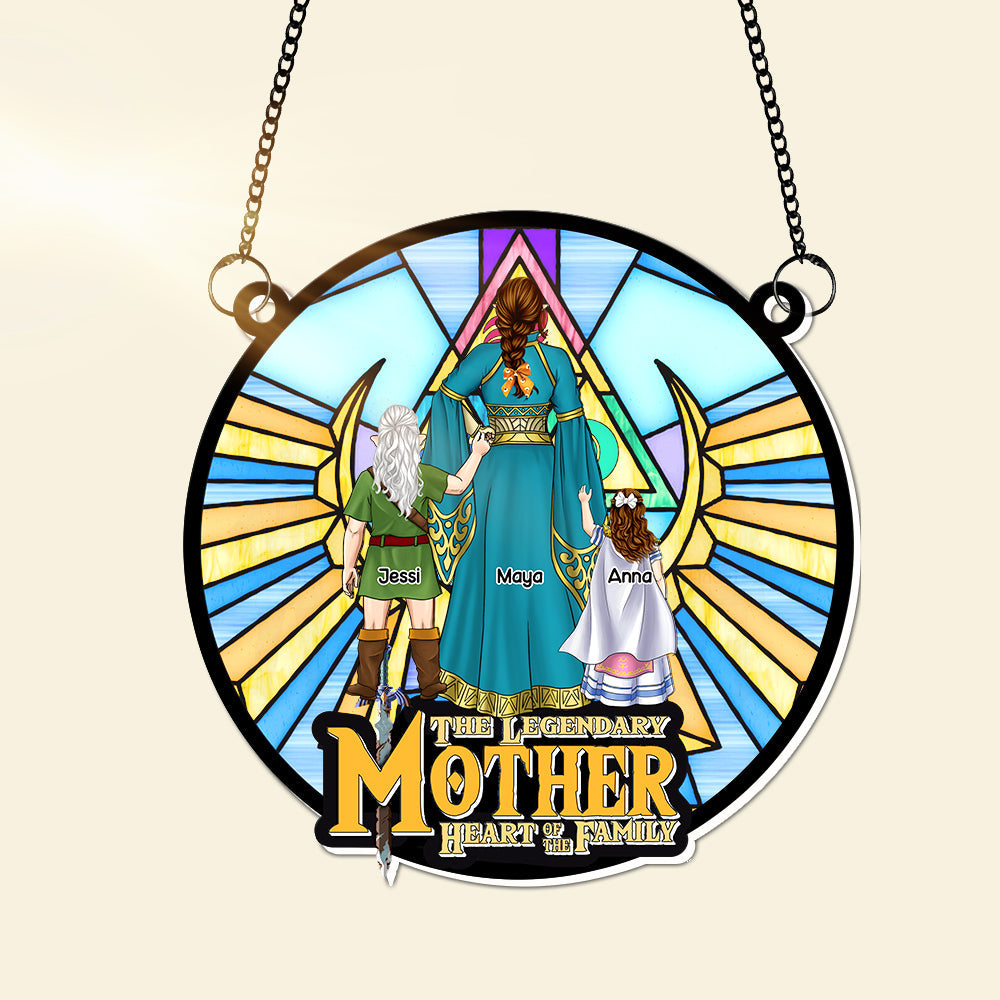 Personalized Gifts For Mom Window Hanging Suncatcher Ornament Mom & Her Little Ones 02OHLU150225HG-Homacus
