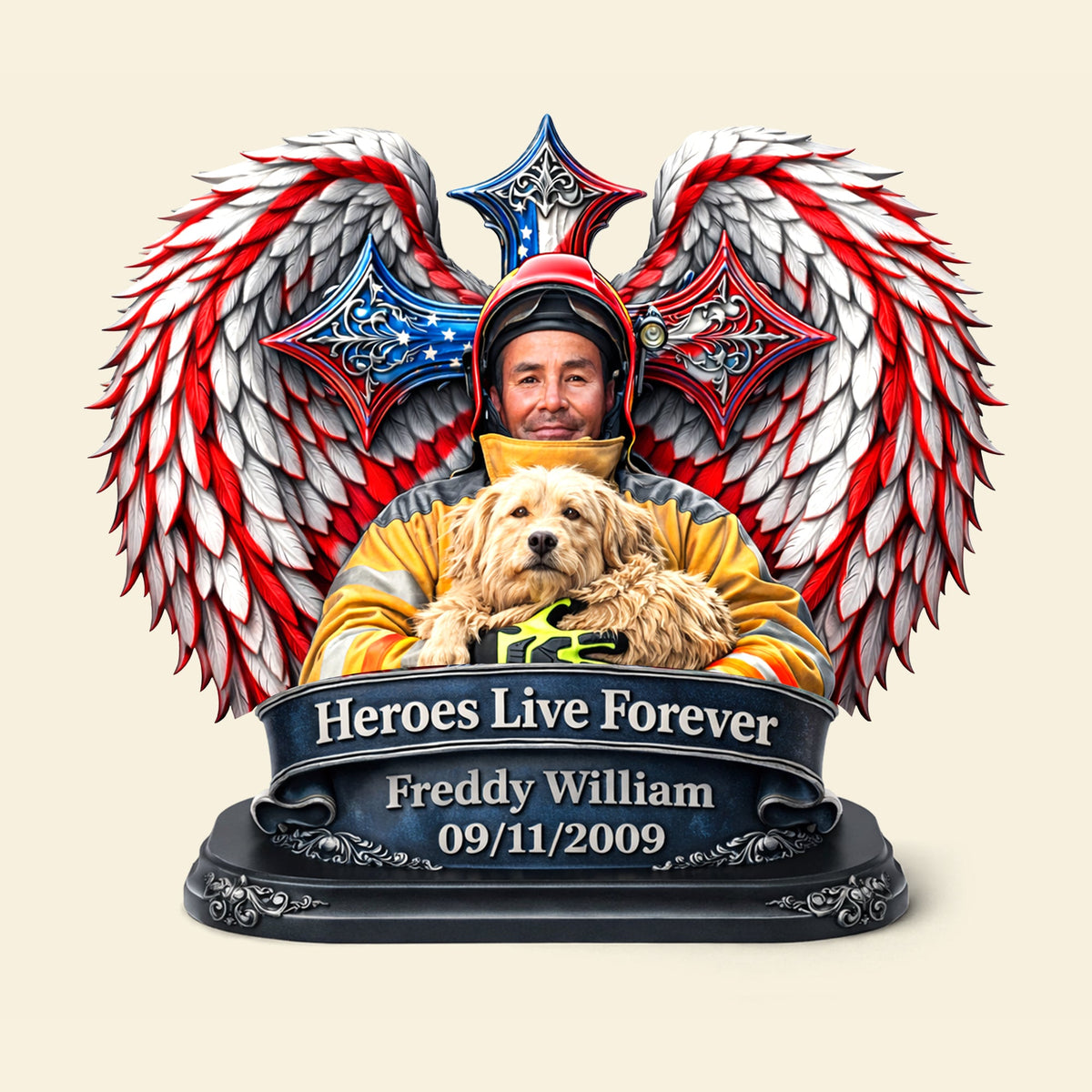 Heroes Live Forever Acrylic Plaque - Personalized Memorial Gift For Firefighter 01HULU300126-Homacus