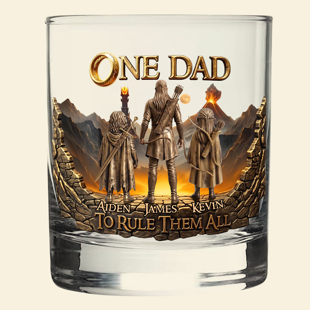 Dad's Epic Journey Round Glass - Personalized Gift For Dads 01PATA190526-Homacus