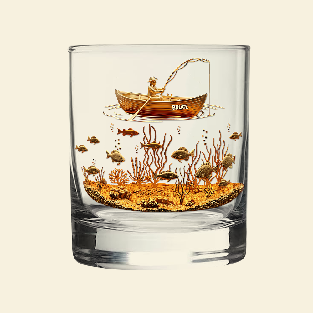 Fishing Man Whiskey Glass - Personalized Gifts For Fishing Lovers 01TOLU070825-Homacus