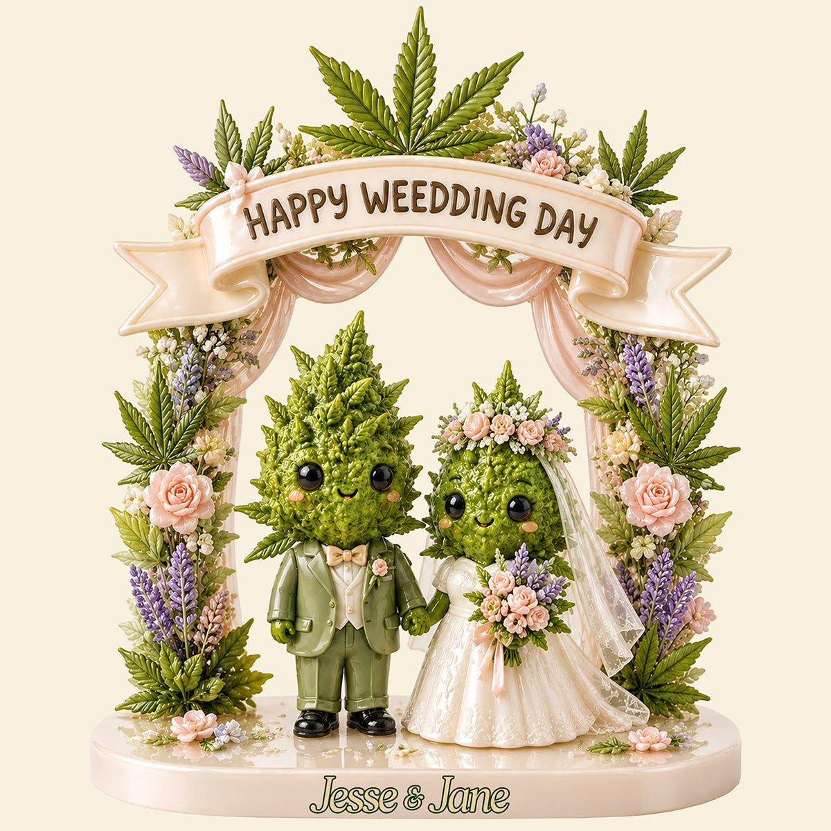 Stoner Wedding Couple Acrylic Plaque - Personalized Gifts For Couples 02tota010726-Homacus