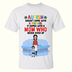 Personalized Gifts For Autism Mom Shirt, Mom & Her Little Kid 01KALU100325HG-Homacus