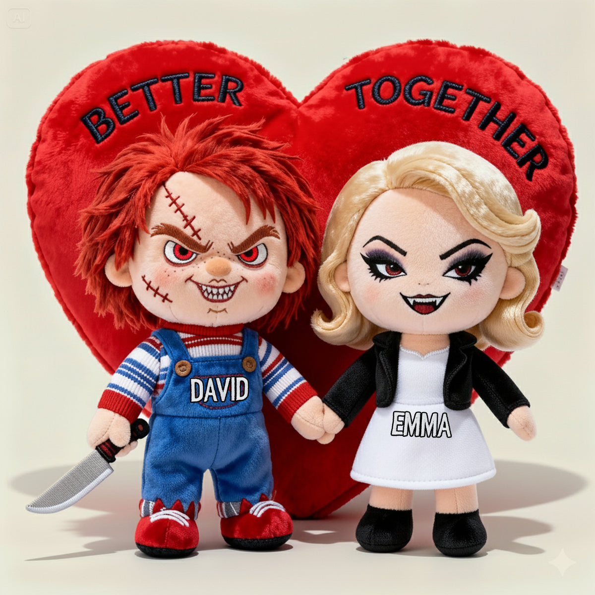 Gothic Doll Couple Pillow - Personalized Gifts For Couples 05OHLU111225-Homacus