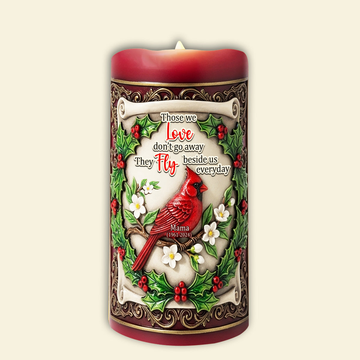 Fly Beside Us Cardinal LED Candle - Personalized Christmas Gifts For Loved Ones 01TOLU080925-Homacus