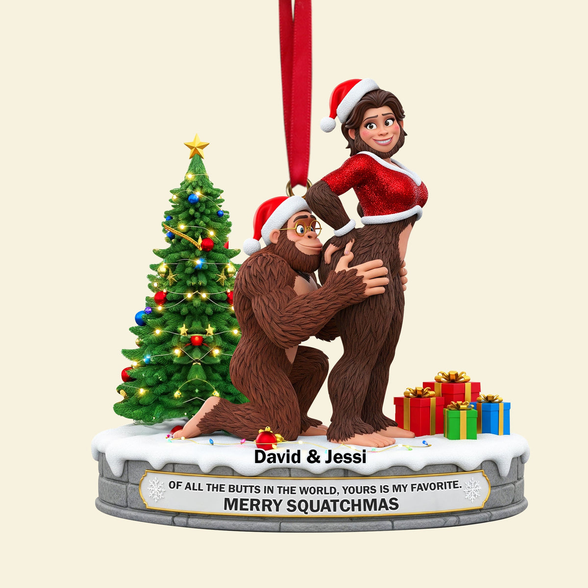Playful Giant Forest Couple Ornament - Personalized Christmas Gift For Couples 01OHLU160925-Homacus