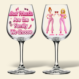 Stylish Besties Wine Glass - Personalized Gifts For Besties 02OHLU060825-Homacus