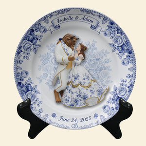 Fairytale Love Story Round Plate - Personalized Gift For Couples 07PALU131025-Homacus