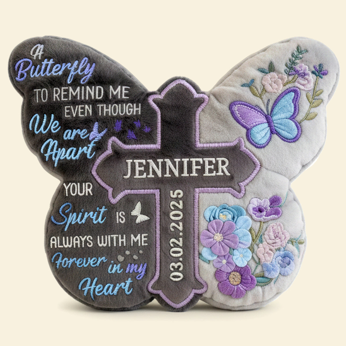 Heaven Butterfly Shaped Pillow, Personalized Keepsake To Remember Loved One 03qhlu191225-Homacus