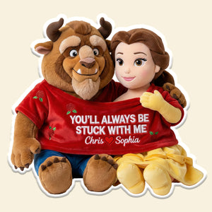 Fairy Tale Couple In Cute Shirt Shaped Pillow, Personalized Gifts For Couple 03QHLU111225-Homacus