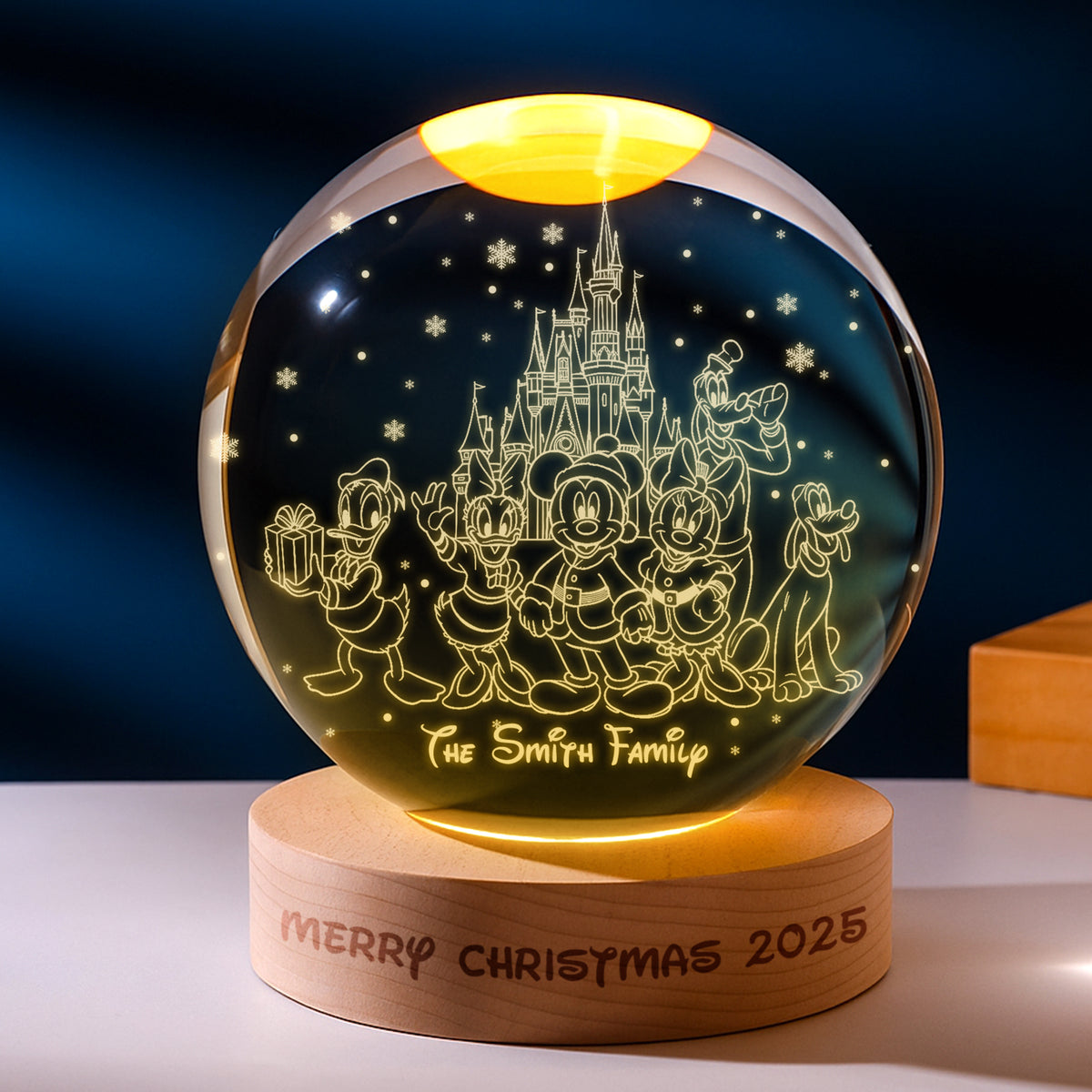 Together Family Moments Crystal Ball Night Light - Personalized Gifts For Family 06HYLU201025-Homacus