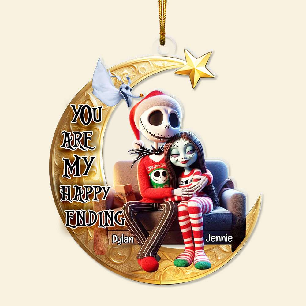 Personalized Gifts For Couples Acrylic Ornament You Are My Happy Ending 01HULU071124-Homacus