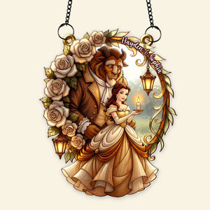 Enchanted Rose Couple Suncatcher - Personalized Gifts For Couples 01PALU031225-Homacus