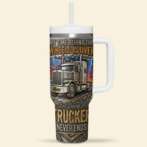 Old Trucker 40oz Tumbler - Personalized Gifts For Trucker Tumbler 03PATA250326-Homacus