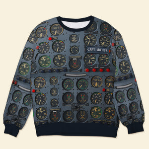 Pilot Control Panel Ugly Sweater - Personalized Christmas Gifts For Pilot 01HULU120925-Homacus