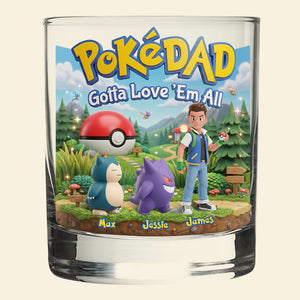 Adventure Game Dad And Kids Round Glass - Personalized Gifts For Dad 03nata200526