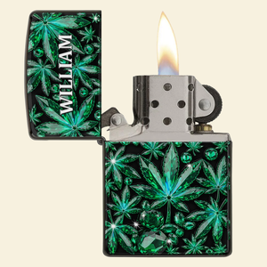 Crystal Leaf Lighter - Personalized Gifts For Stoners-Homacus