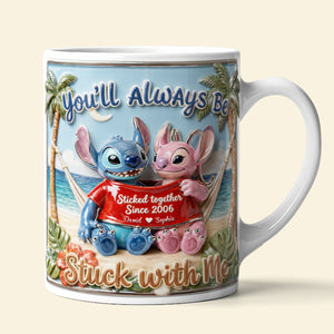 Playful Cute Couple In One Shirt Coffee Mug, Personalized Gifts For Couple 03qhlu220126-Homacus