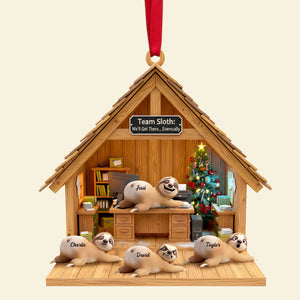 Happy Workplace Sloth Ornament - Personalized Gifts For Coworkers 05OHLU141125-Homacus