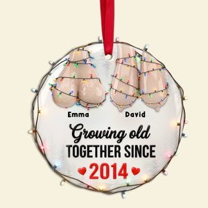 Funny Old Couple Ornament - Personalized Gift For Couple Christmas Ornament 01OHLU251025-Homacus
