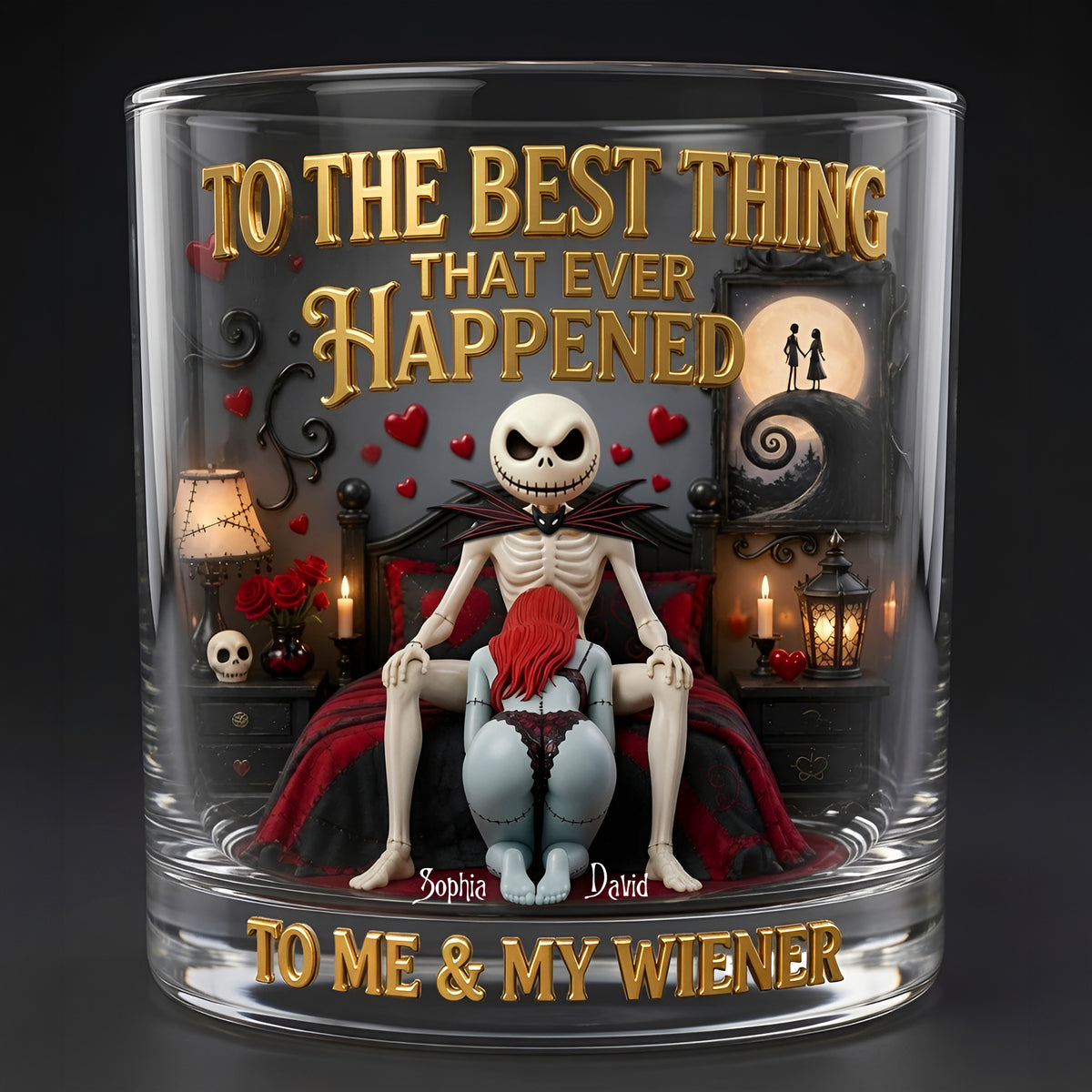 Naughty Gothic Couple Round Glass - Personalized Gifts For Couple 05tylu080626-Homacus