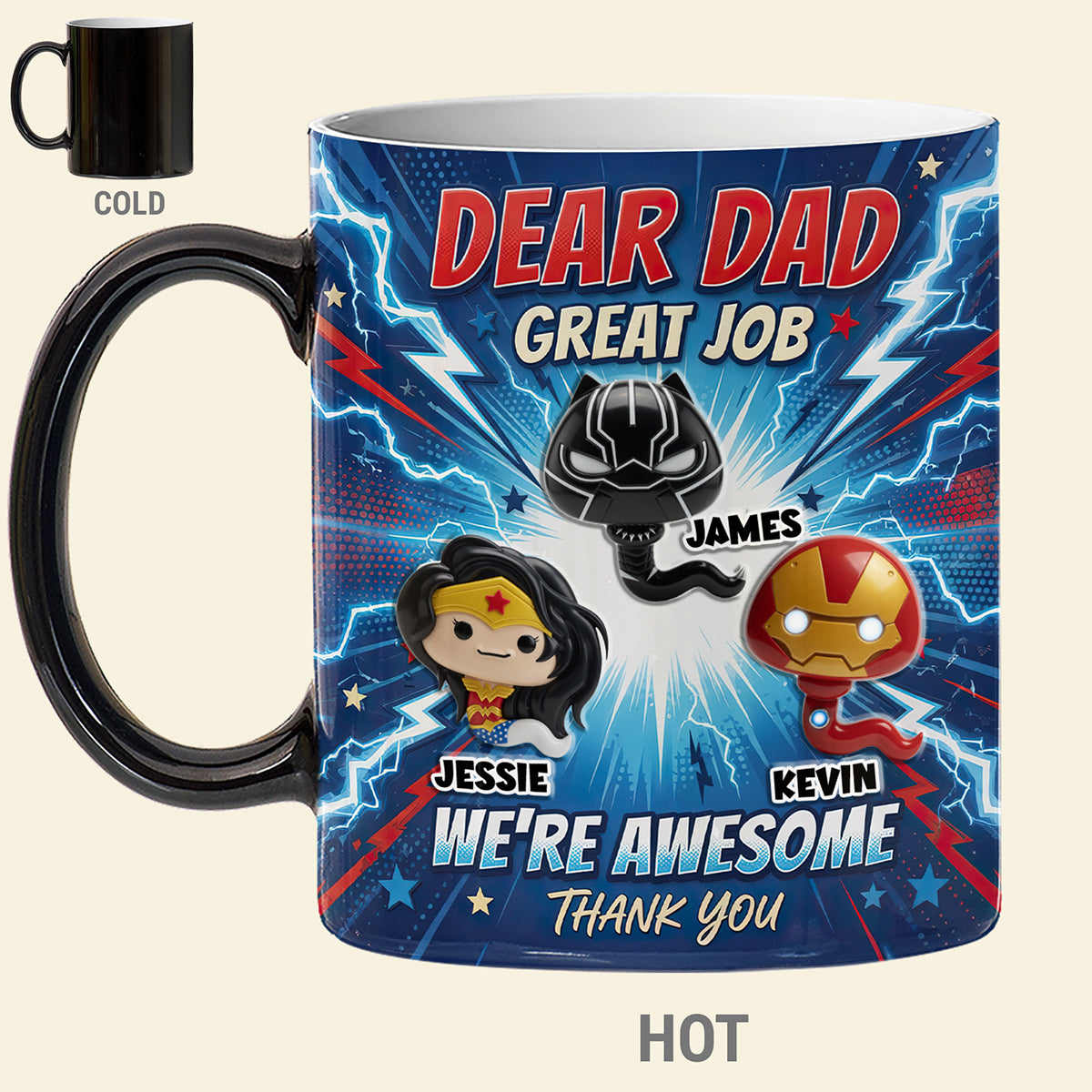 Powerful Dad Magic Coffee Mug - Personalized Gifts For Dads 03HUTA190526-Homacus