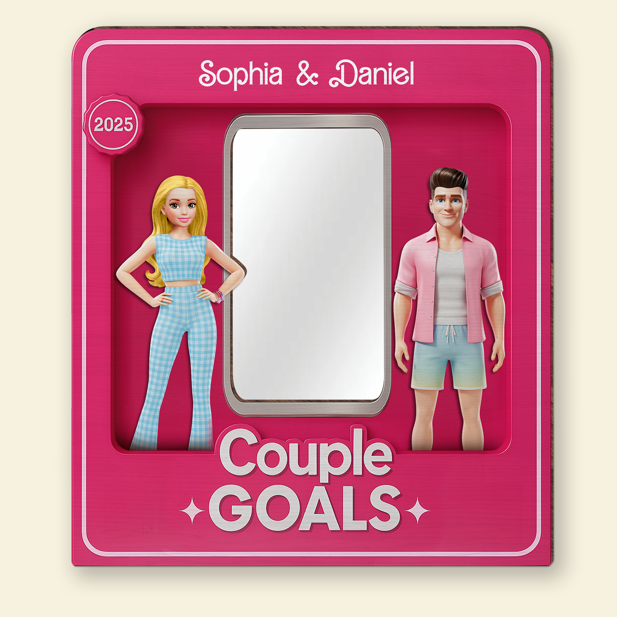 Couple Goals Shaped Mirror - Personalized Gifts For Couples 01OHLU280725-Homacus