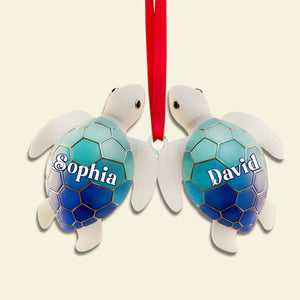 Ocean Turtle Ornament - Personalized Gifts For Couples 07NALU241025-Homacus