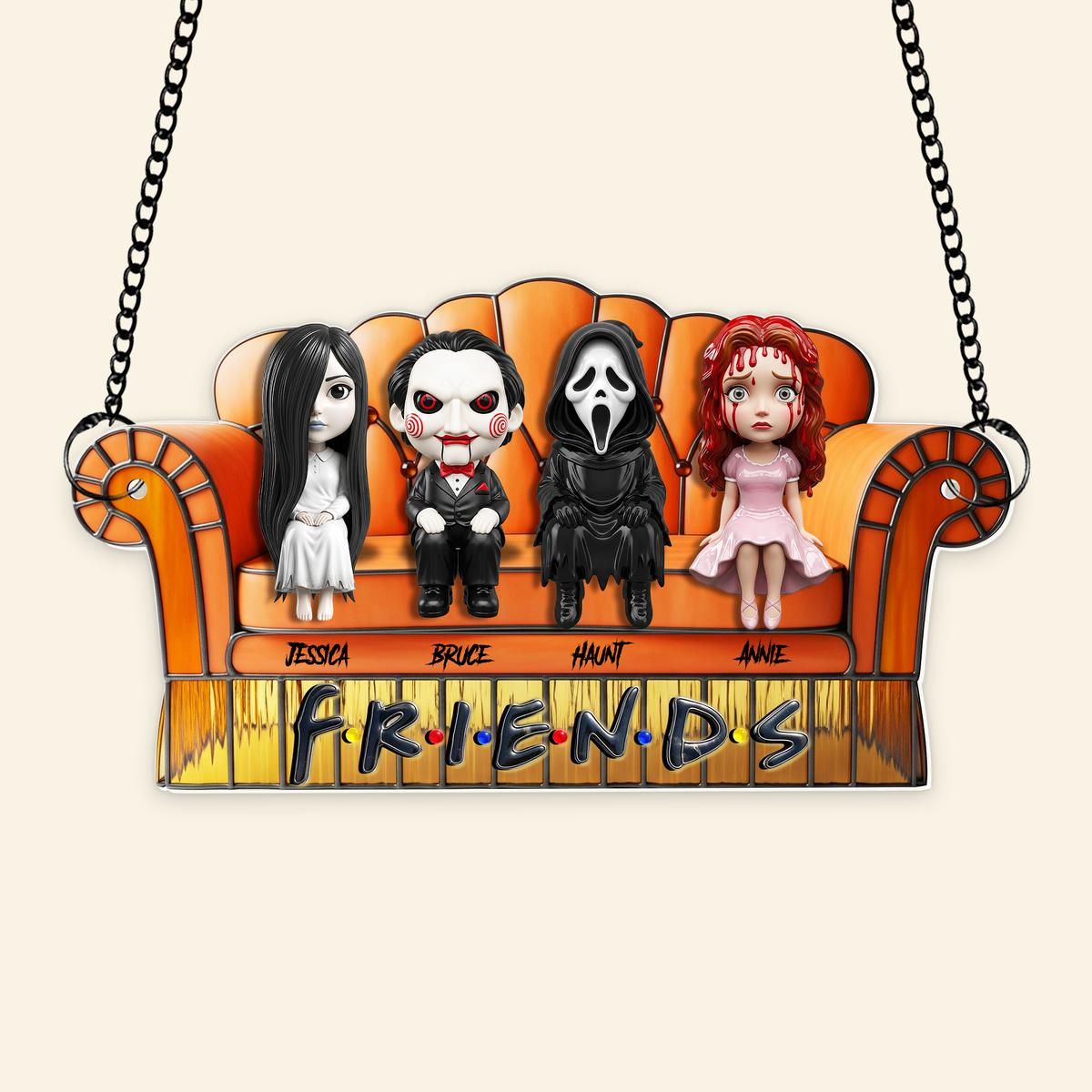 Creepy Crew Chilling Together Suncatcher - Personalized Gift For Friends 03OHLU120825-Homacus