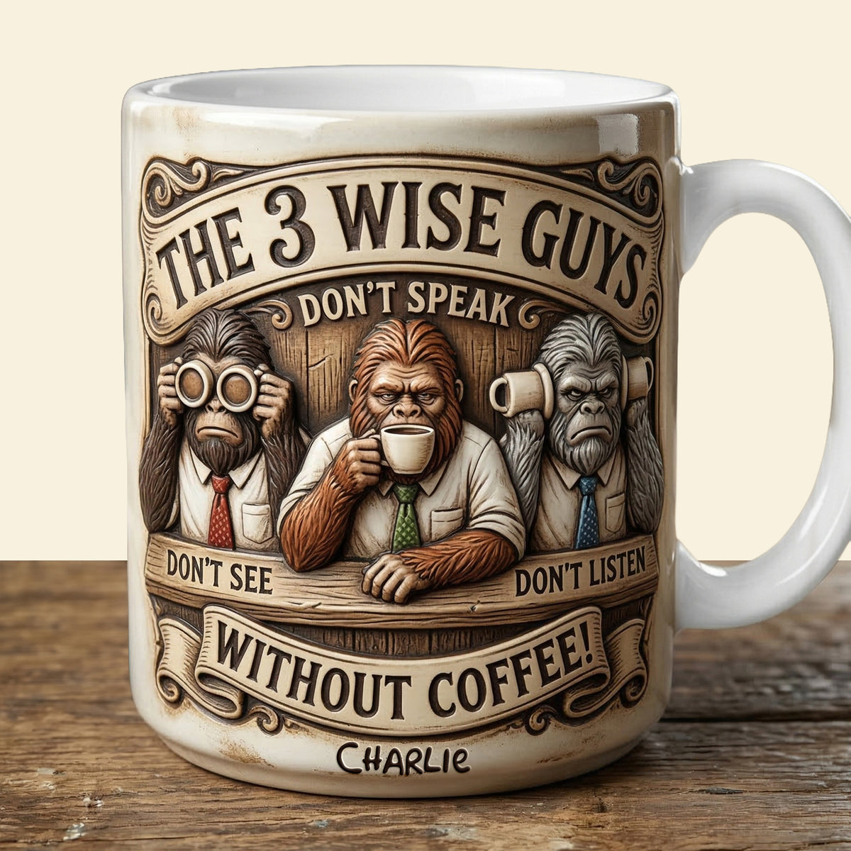 Sasquatch 3 Wise Guys Coffee Mug - Personalized Gifts For Coworker 01palu240326-Homacus
