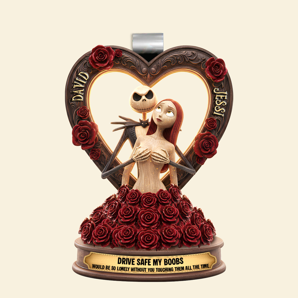 Naughty Skeleton Couple Car Visor Clip - Personalized Gifts For Couple 02ohlu171225-Homacus