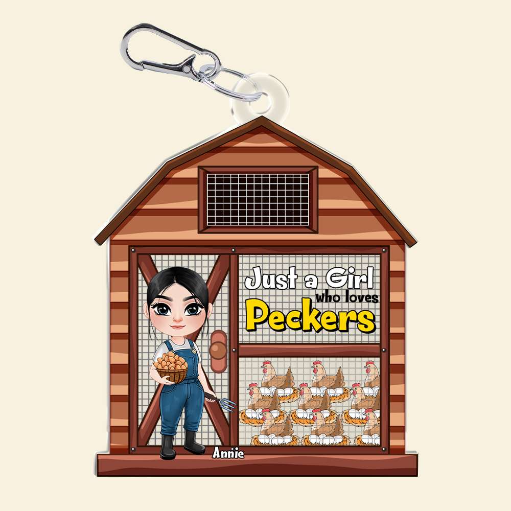 Personalized Gifts For Farmer Keychain Chicken Coop 06XQLU170225HH-Homacus