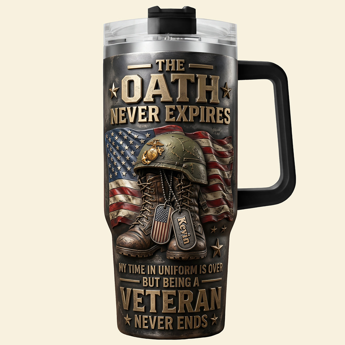 The Oath Never Expires Colorful 40oz Tumbler With Handle - Personalized Gifts For Veterans 03tyta240626-Homacus